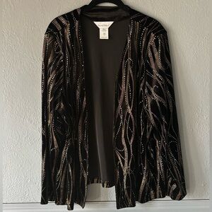 Elisabeth Williams | velvet | bling | open front | jacket | XL